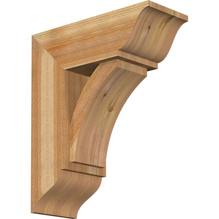 Ekena Millwork Thorton Traditional Rough Sawn Bracket w/ Offset Brace, Western Red Cedar, 8"W x 20"D x 24"H BKT0806X20X24THR01RWR